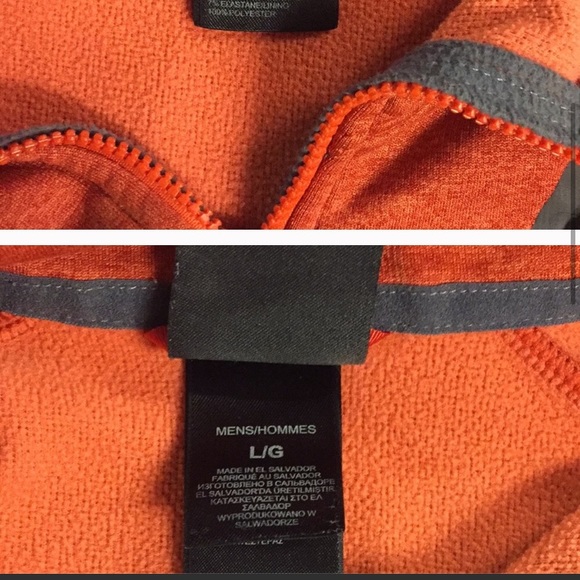Orange North Face 1/4 zip pullover - Picture 4 of 5